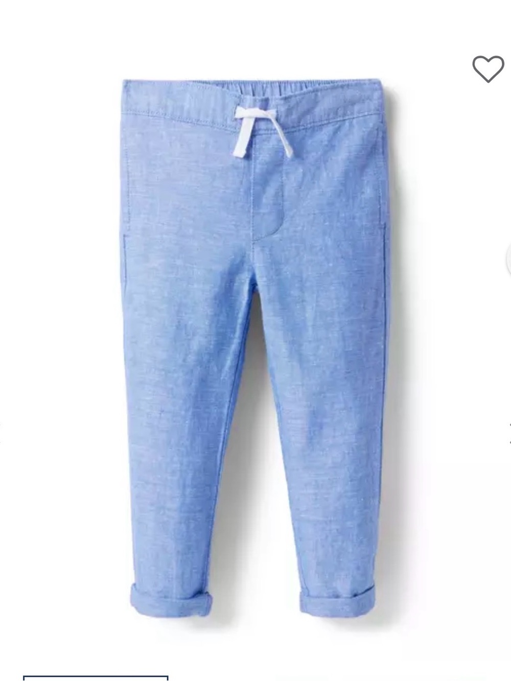 Janie and Jack Light Blue Chambray Pull-On Pants